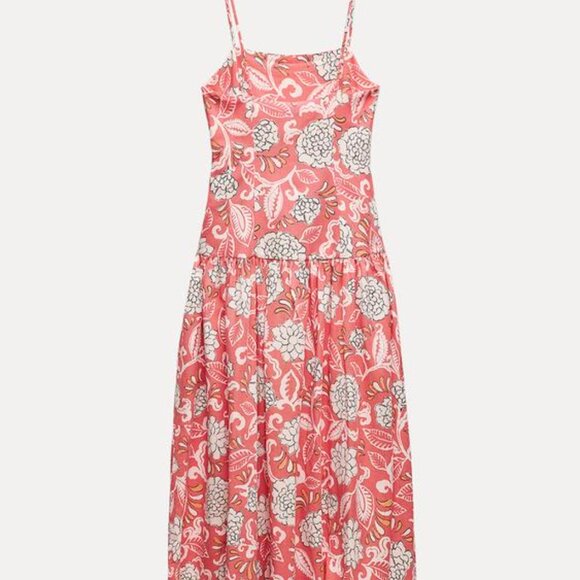 NWT ZARA PRINTED STRAPPY DRESS ZW COLLECTION M, S, L - Picture 4 of 8